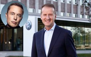 Volkswagen CEO Herbert Diess Elon Musk